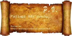 Pallagi Vászoly névjegykártya